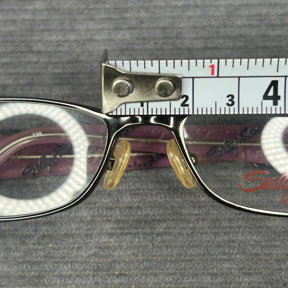 Sally Hansen Y2k Eyeglass Frames Gunmetal Purple Rectangular Lilac Pattern